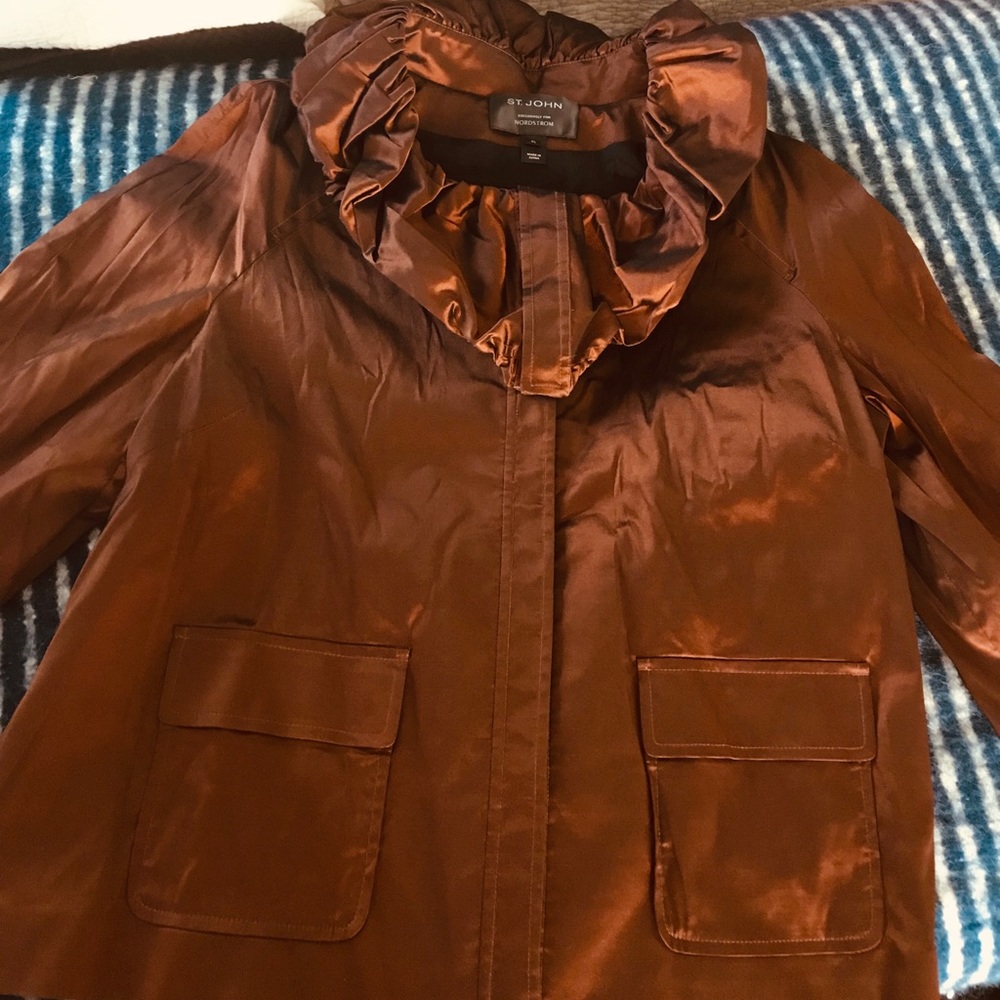 St John gold hood jacket Nordstrom windbreaker